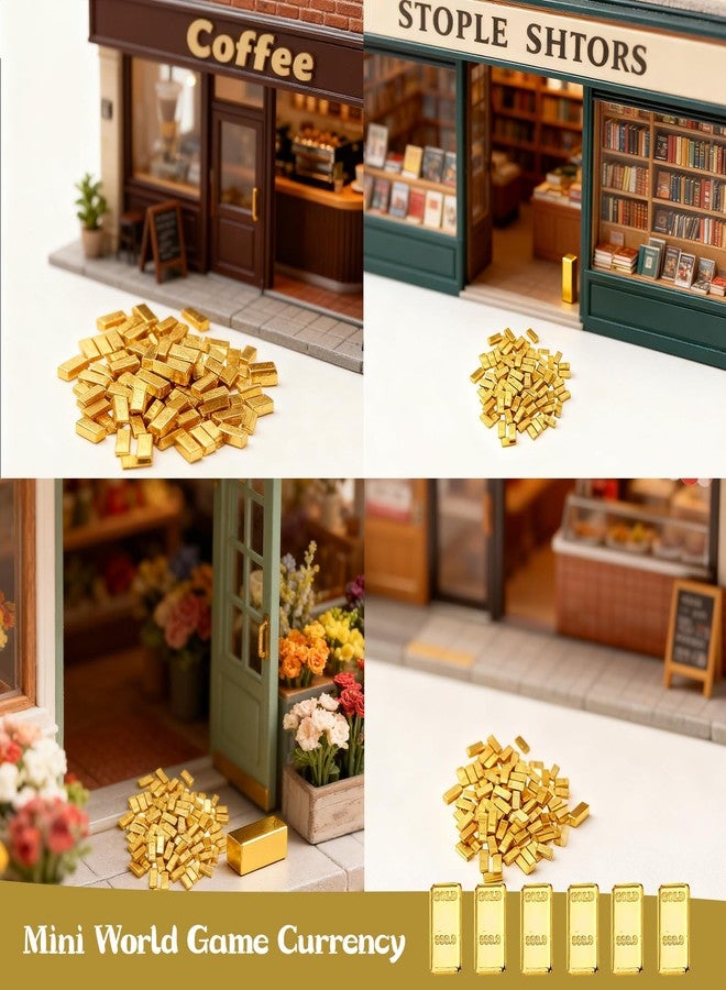 CZMZHFC 100PCS Tiny Fake Gold Bar for Crafts and Dollhouse Miniatures, Shiny Novelty Item for Fairy Garden, Micro Landscaping, Christmas, and Chinese New Year Decorations - Image 5